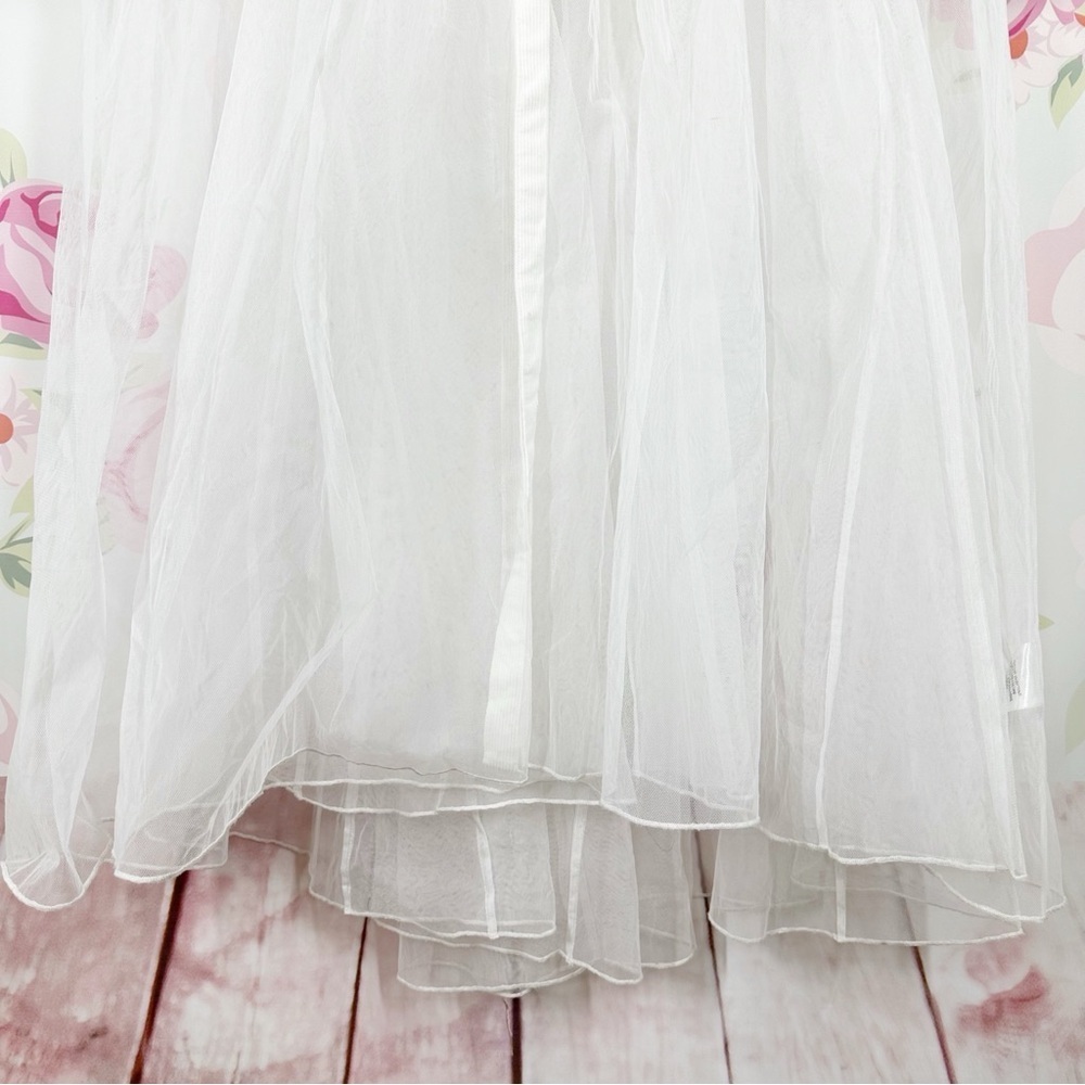 NEW Free People Bud Baby Maxi Floral Embroidered Tulle White Swan Top M - Picture 8 of 13